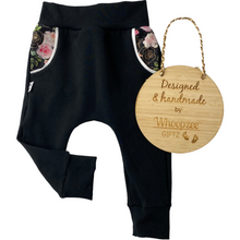 Load image into Gallery viewer, Harem Pants - Gold Rose floral