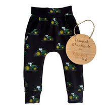 Load image into Gallery viewer, Harem Pants - JUST ARRIVED Green tractors on black
