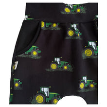 Load image into Gallery viewer, Harem Pants - JUST ARRIVED Green tractors on black
