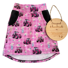 Load image into Gallery viewer, Skirt - JUST IN Gingham pink tractor
