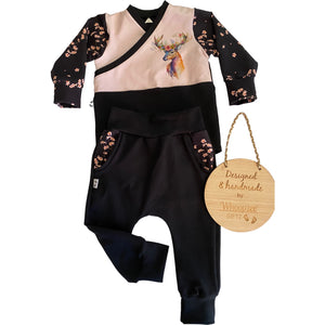 Easy on Tee - NEW IN Floral Stag & Matching Harems 12-18m only