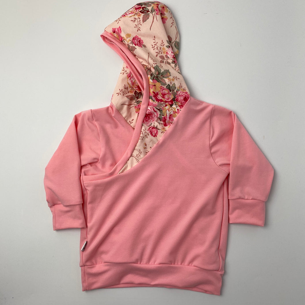 Hoodie | Peach and Pink Pippa Floral | Whoopzee Giftz | Southland, New Zealand