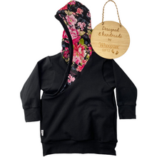 Load image into Gallery viewer, Hoodie - Black Kasey floral
