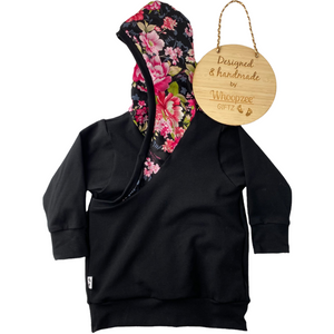 Hoodie - Black Kasey floral