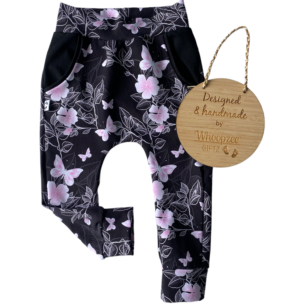 Harem Pants - ITS BACK  Crystal butterfly floral  - Limited Edition