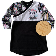 Load image into Gallery viewer, Easy-On Dress -Panda with floral sleeves
