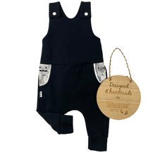 Load image into Gallery viewer, Romper - Foxes - Black &amp; Navy
