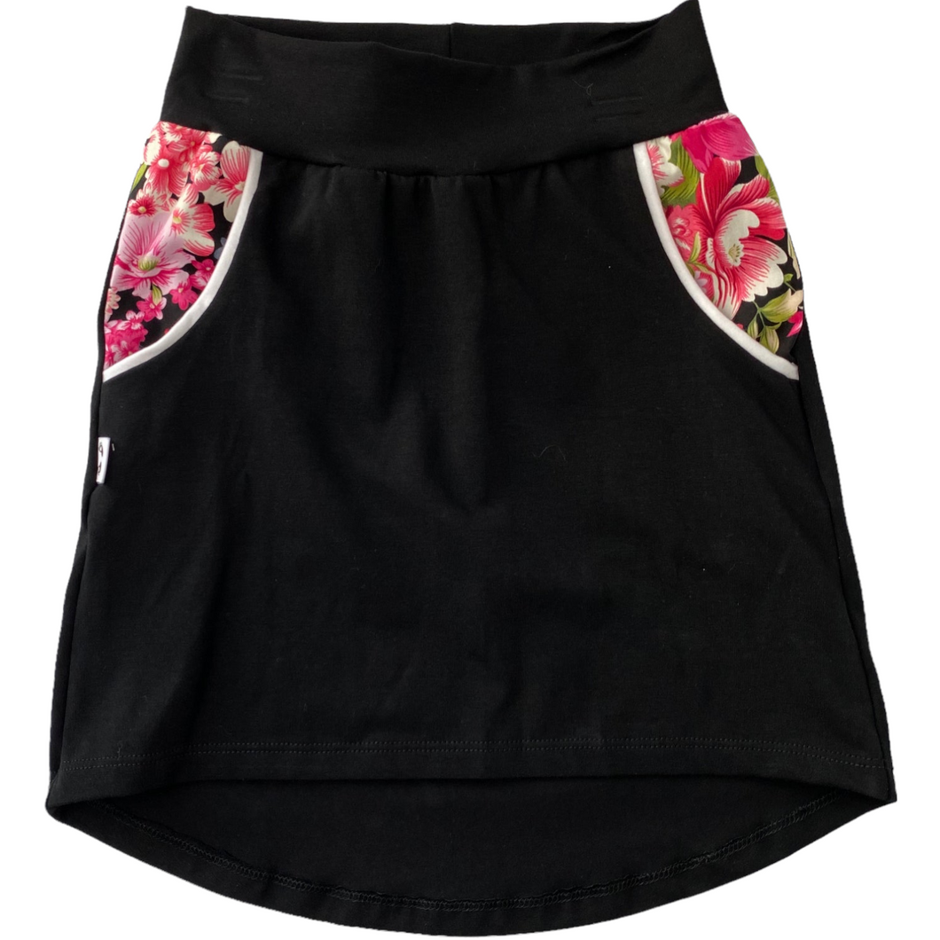 Skirt - Black Kasey Floral
