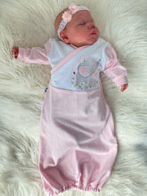 Load image into Gallery viewer, Sleep Gown - Organic baby girl elephant
